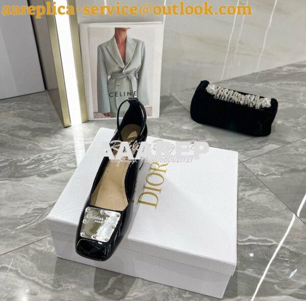 Replica Dior La Parisienne Pump Black Patent Calfskin KCP939P 8