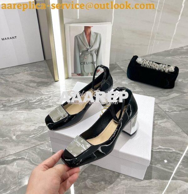 Replica Dior La Parisienne Pump Black Patent Calfskin KCP939P 9