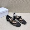 Replica Dior Mary Jane Ballet Pump in Black Plumetis KCB651 2