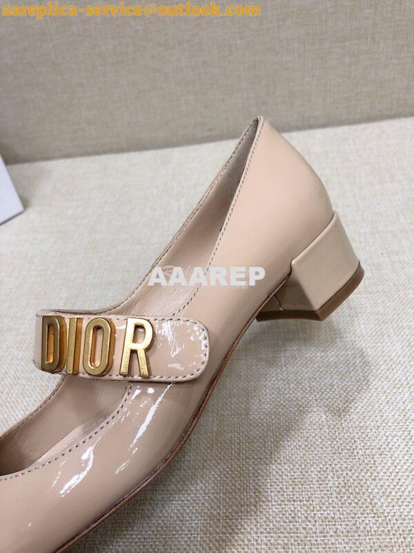 Replica Dior Mary Jane Ballet Pump Patent Calfskin KCB651 Beige 9