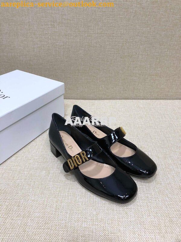 Replica Dior Mary Jane Ballet Pump Patent Calfskin KCB651 Black 3