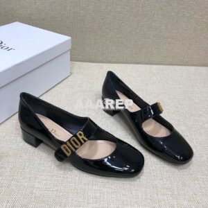 Replica Dior Mary Jane Ballet Pump Patent Calfskin KCB651 Black 2