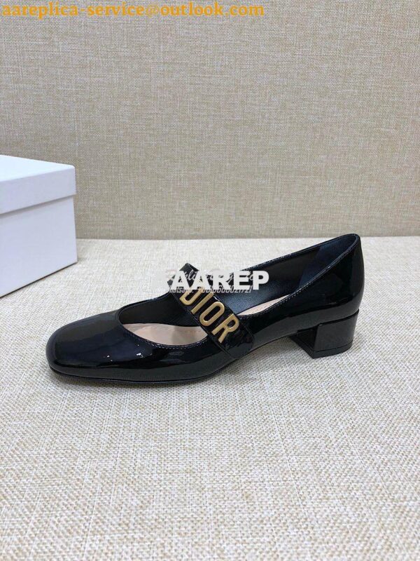 Replica Dior Mary Jane Ballet Pump Patent Calfskin KCB651 Black 5