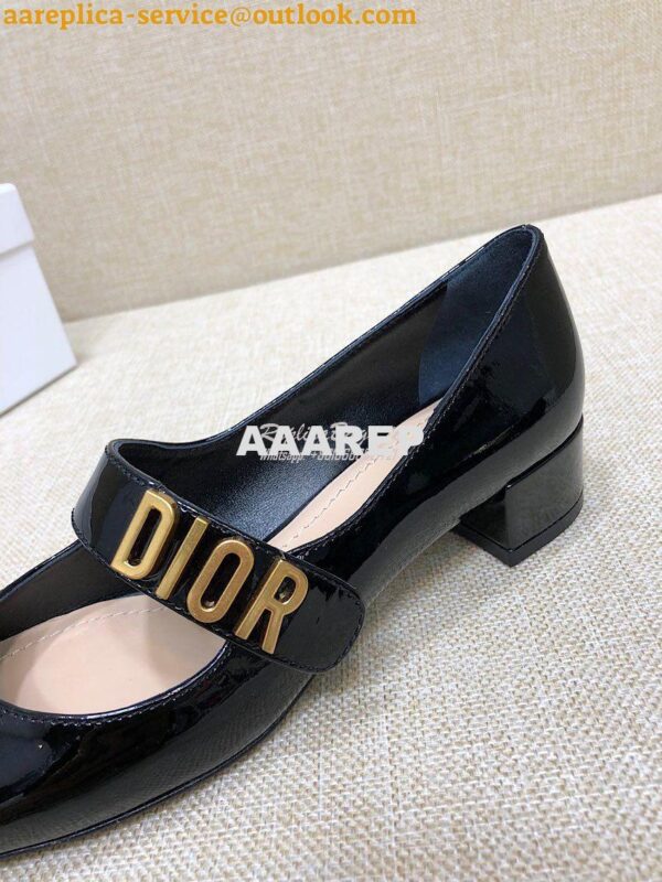 Replica Dior Mary Jane Ballet Pump Patent Calfskin KCB651 Black 8