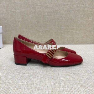 Replica Dior Mary Jane Ballet Pump Patent Calfskin KCB651 Red