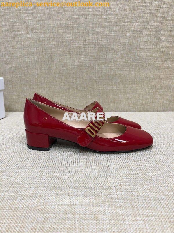 Replica Dior Mary Jane Ballet Pump Patent Calfskin KCB651 Red 3