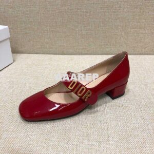 Replica Dior Mary Jane Ballet Pump Patent Calfskin KCB651 Red 2