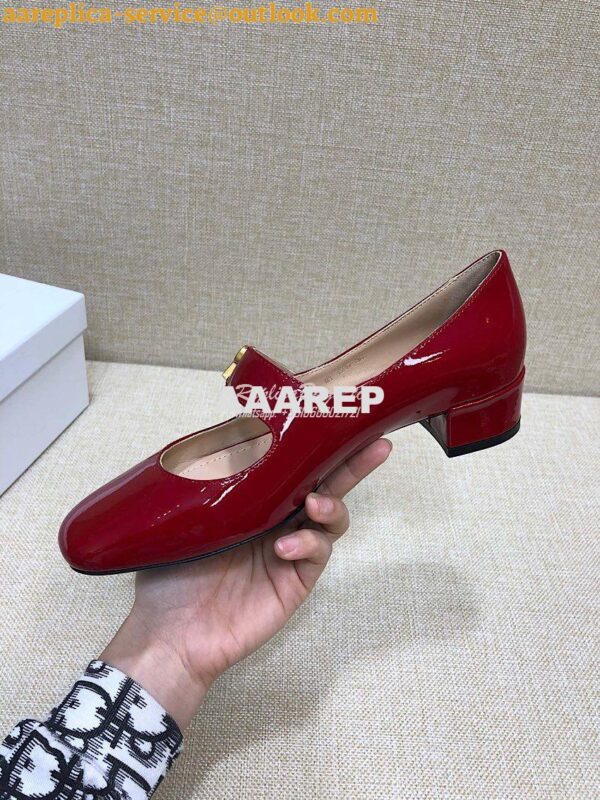 Replica Dior Mary Jane Ballet Pump Patent Calfskin KCB651 Red 8