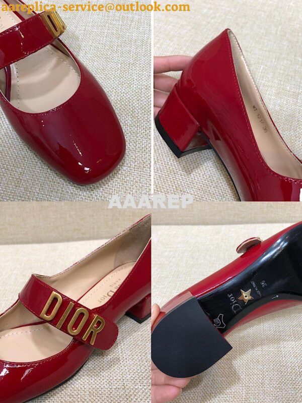 Replica Dior Mary Jane Ballet Pump Patent Calfskin KCB651 Red 9