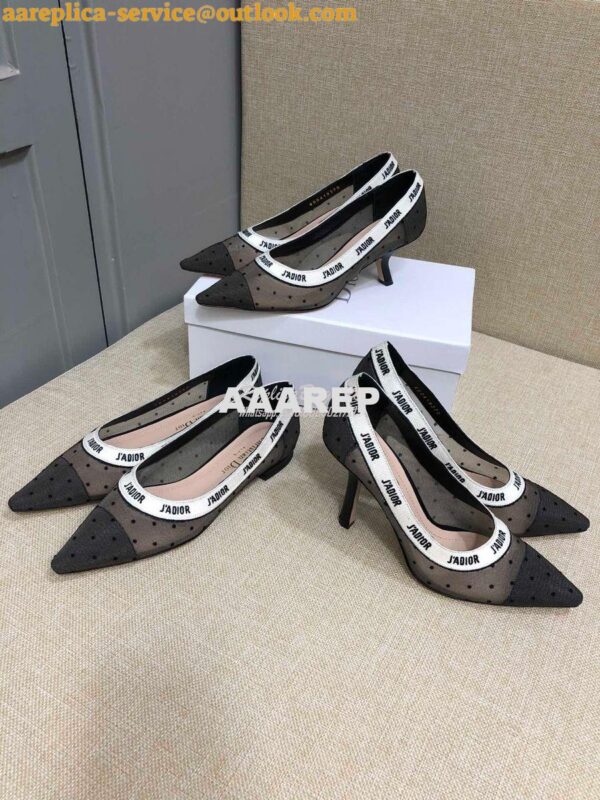 Replica Dior J'adior Pump KDP704 Black and Nude Plumetis 3