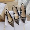 Replica Dior J'adior Slingback Pump Black Cream Embroidery KCP882