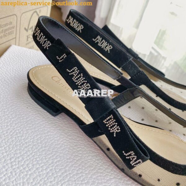 Replica Dior J'adior Slingback Black Plumetis Pump KCB567 6