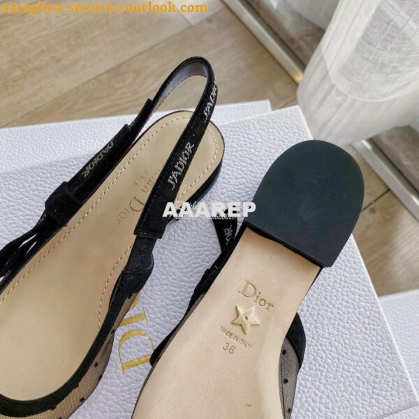 Replica Dior J'adior Slingback Black Plumetis Pump KCB567 8