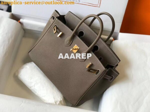 Replica Hermes Birkin Handbags Designer Hermes Bag Epsom Leather 28522 Elephant Grey 6