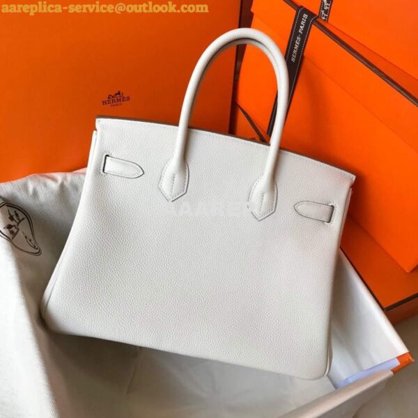 Replica Hermes Birkin Handbags Designer Hermes Tote Bag Togo Leather 28331 White 4