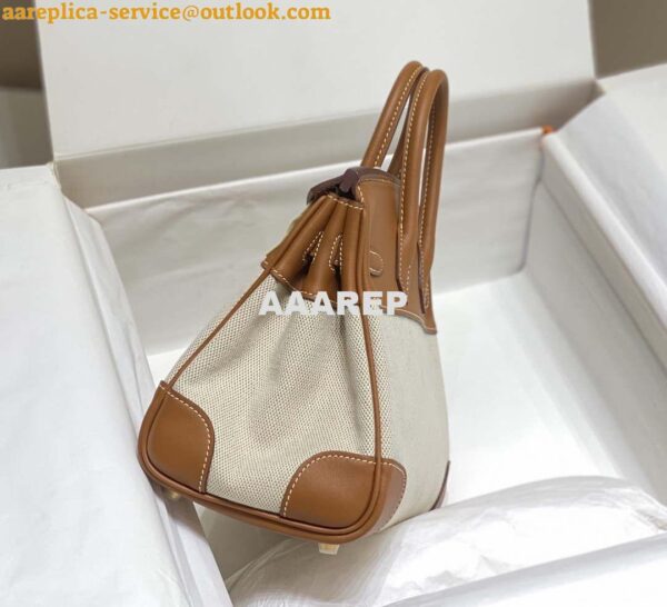 Replica Hermes Birkin Tote Bag Swift leather with canvas 285899 5