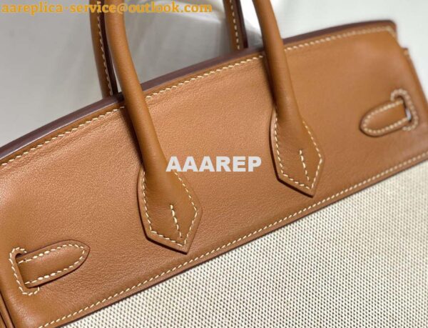 Replica Hermes Birkin Tote Bag Swift leather with canvas 285899 7