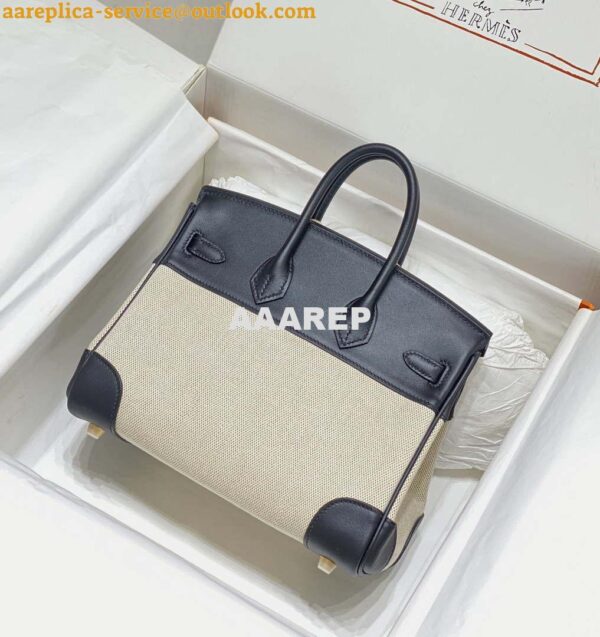 Replica Hermes Birkin Tote Bag Swift leather with canvas 285901 5