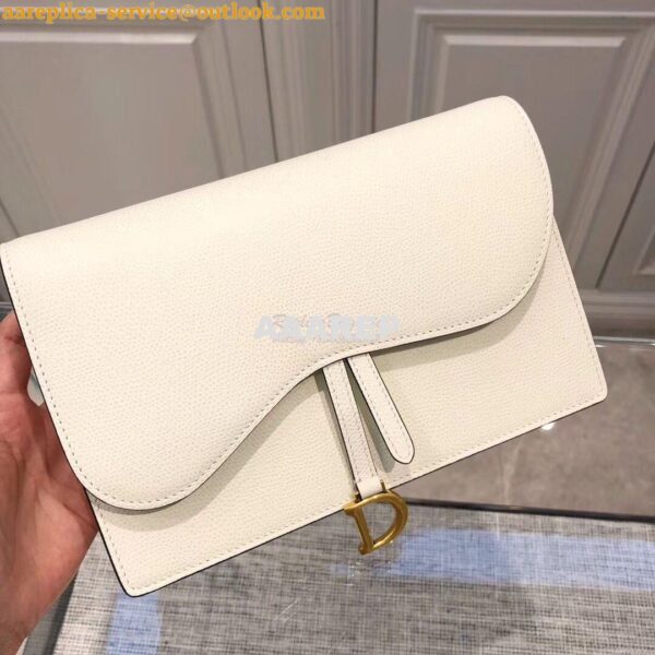 Replica Dior White Saddle Calfskin Clutch