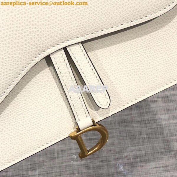 Replica Dior White Saddle Calfskin Clutch 3