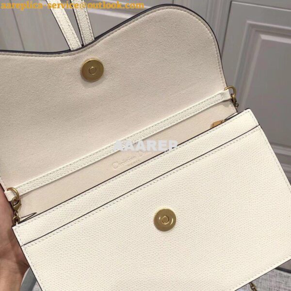 Replica Dior White Saddle Calfskin Clutch 4