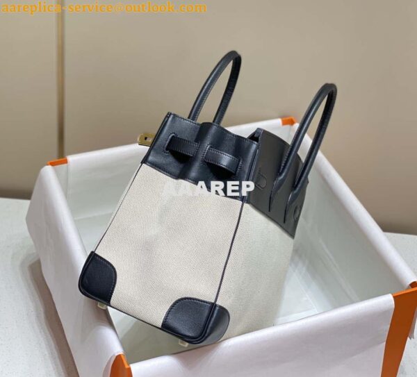 Replica Hermes Birkin Tote Bag Swift leather with canvas 285904 16