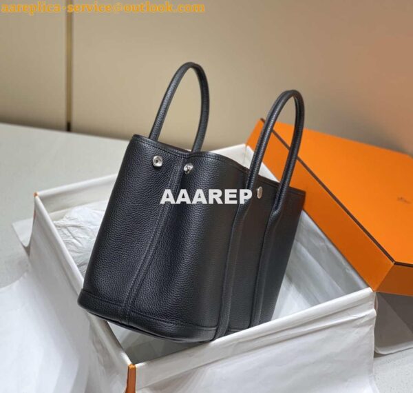 Replica Hermes Blacck Clemence Garden Party 30cm Bag H239047 2