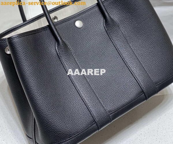 Replica Hermes Blacck Clemence Garden Party 30cm Bag H239047 6