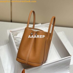 Replica Hermes Brown Clemence Garden Party 30cm Bag H239043 2