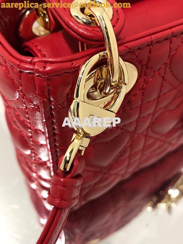 Replica Lady Dior Bag Micro Dioramour Red Cannage Lambskin with Heart 7