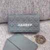 Replica Lady Dior Clutch With Chain in Patent Calfskin S0204 Stone Gra