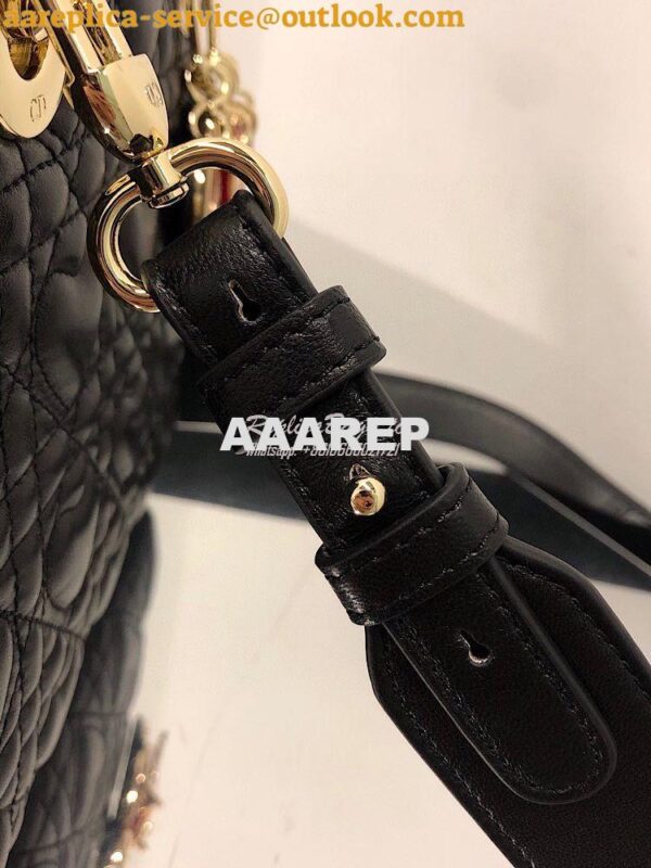 Replica Lady Dior Dioramour My ABCdior Bag Black Cannage Lambskin with 6