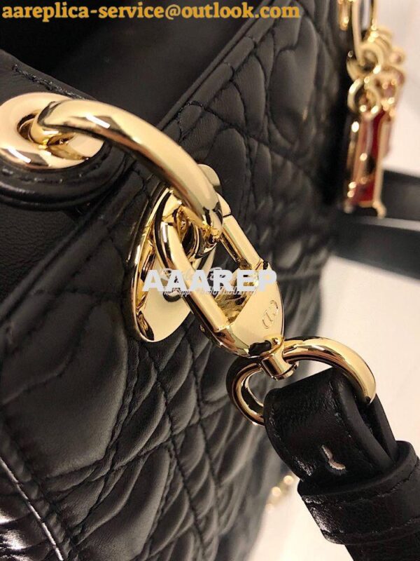 Replica Lady Dior Dioramour My ABCdior Bag Black Cannage Lambskin with 7