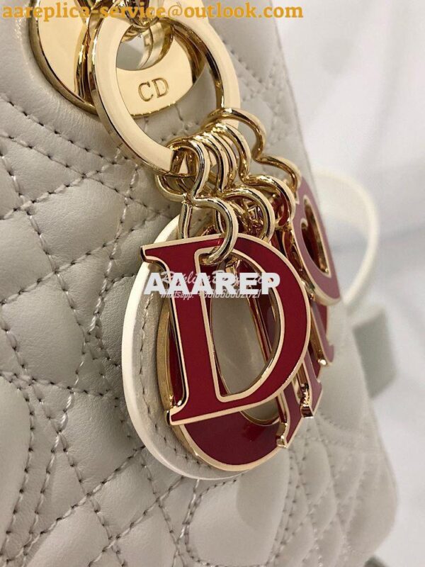 Replica Lady Dior Dioramour My ABCdior Bag Latte Cannage Lambskin with 5