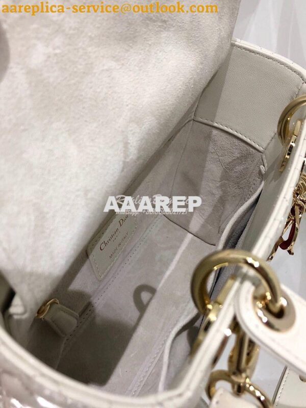 Replica Lady Dior Dioramour My ABCdior Bag Latte Cannage Lambskin with 9