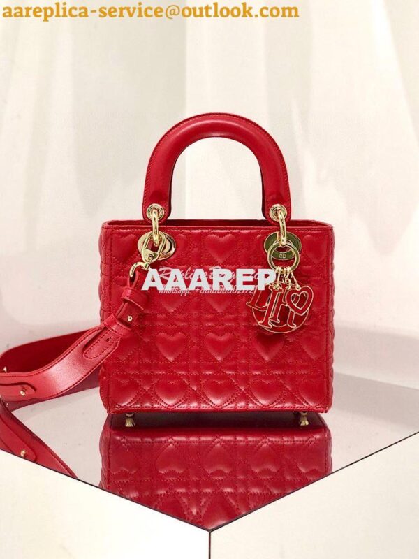 Replica Lady Dior Dioramour My ABCdior Bag Red Cannage Lambskin with H