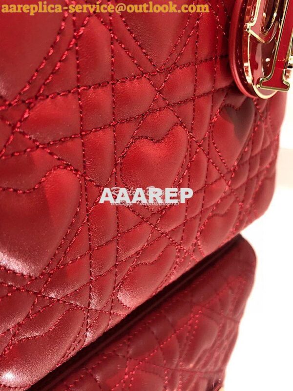 Replica Lady Dior Dioramour My ABCdior Bag Red Cannage Lambskin with H 2