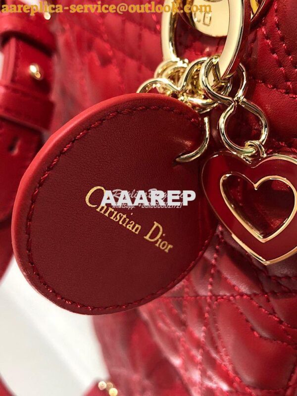 Replica Lady Dior Dioramour My ABCdior Bag Red Cannage Lambskin with H 5