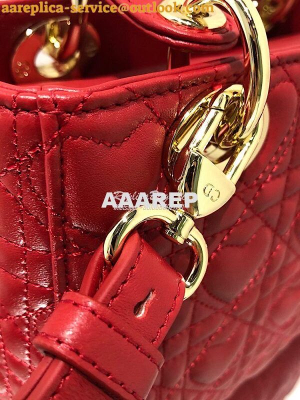 Replica Lady Dior Dioramour My ABCdior Bag Red Cannage Lambskin with H 6