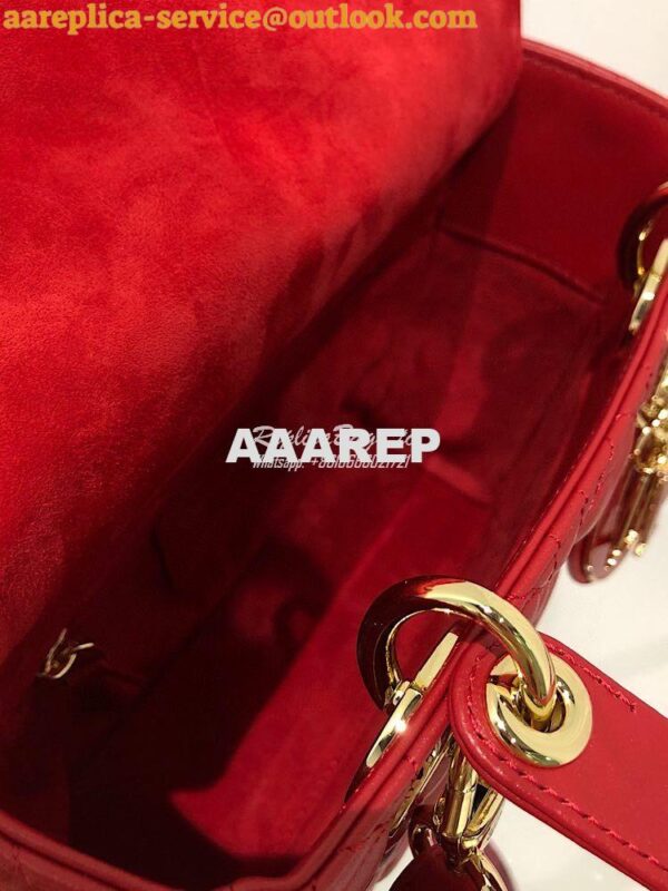 Replica Lady Dior Dioramour My ABCdior Bag Red Cannage Lambskin with H 8