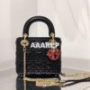 Replica Lady Dior Mini Dioramour Bag Black Cannage Lambskin with Heart