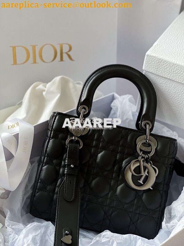 Replica Lady Dior My ABCdior Bag All Black Cannage Lambskin M0538 4