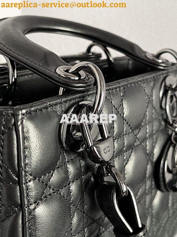 Replica Lady Dior My ABCdior Bag All Black Cannage Lambskin M0538 8