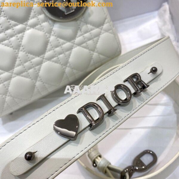 Replica Lady Dior My ABCdior Bag Latte Cannage Lambskin with Ruthenium 4