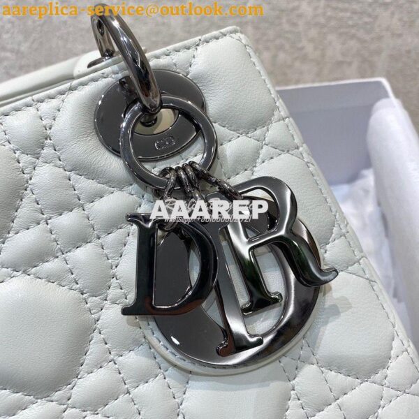 Replica Lady Dior My ABCdior Bag Latte Cannage Lambskin with Ruthenium 5