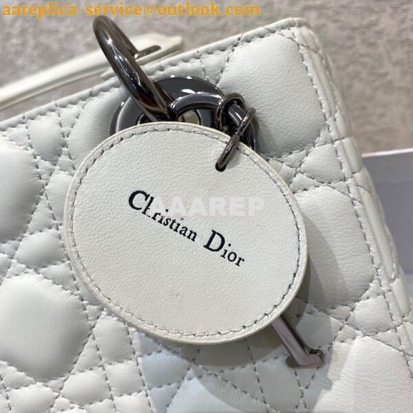 Replica Lady Dior My ABCdior Bag Latte Cannage Lambskin with Ruthenium 6