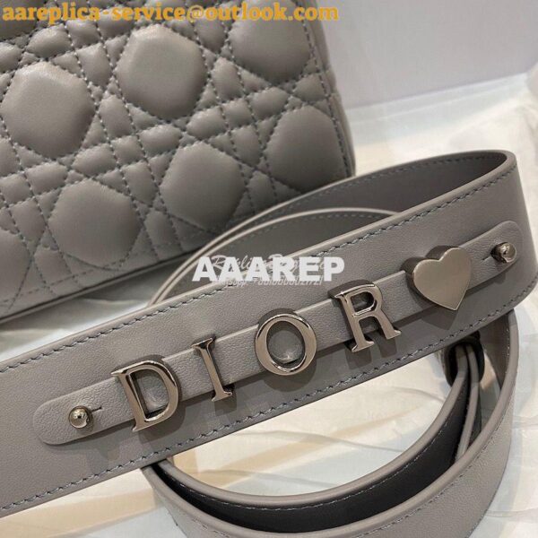 Replica Lady Dior My ABCdior Bag Steel Grey Cannage Lambskin with Ruth 4