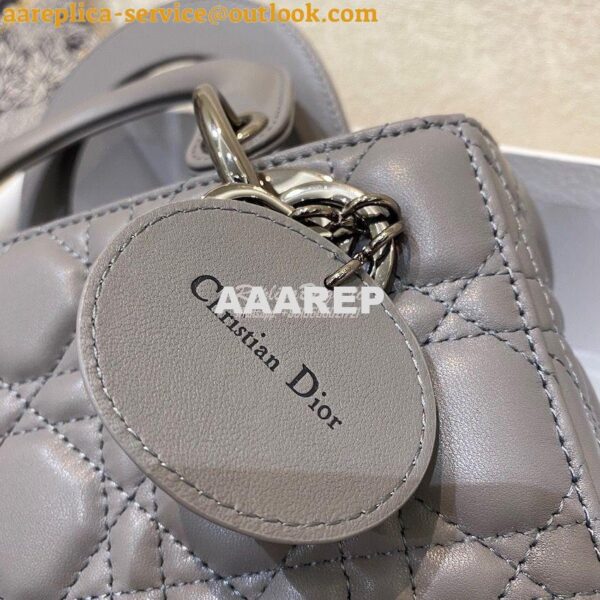 Replica Lady Dior My ABCdior Bag Steel Grey Cannage Lambskin with Ruth 6