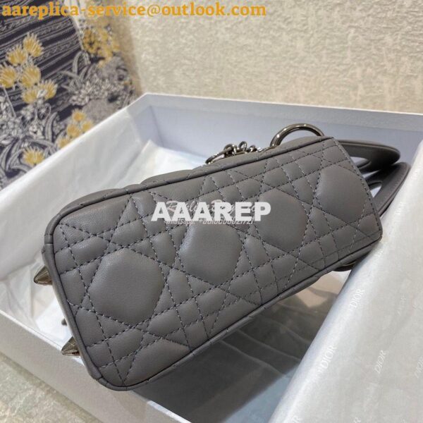 Replica Lady Dior My ABCdior Bag Steel Grey Cannage Lambskin with Ruth 7