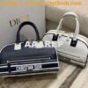 Replica Medium Dior Vibe Zip Bowling Bag White Smooth Calfskin M6202 2